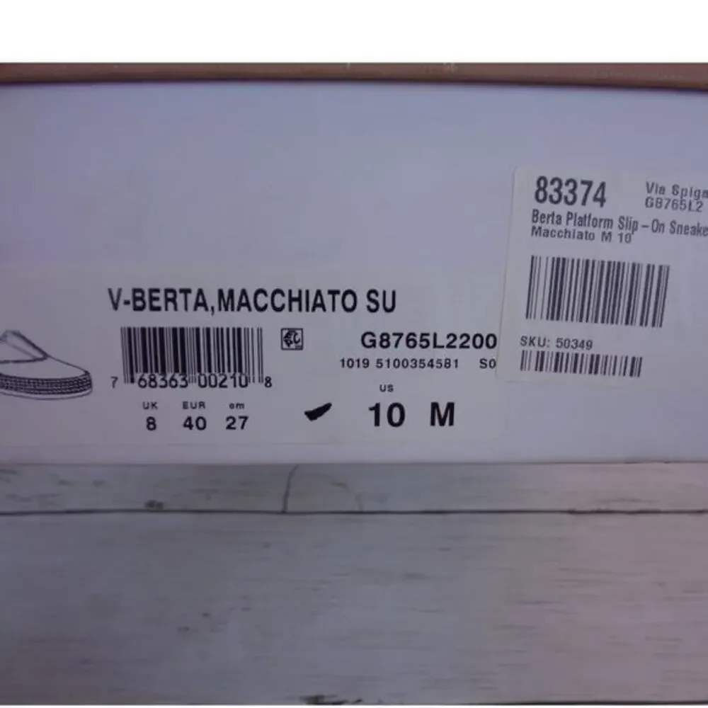 Via Spiga Berta Espadrille Platform Slip-On Suede Sneaker Macchiato Womens‎ 10